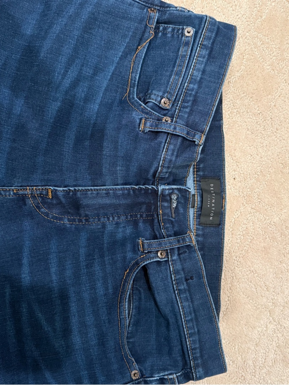 J. Crew Dark Blue Denim Jeans with Contrast Stitching